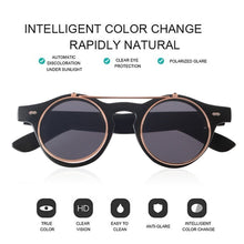Load image into Gallery viewer, Classic Steampunk Goth Glasses Goggles Round Flip Up Sunglasses Retro Vintage Accessories Trend Round Eyeglass Trend