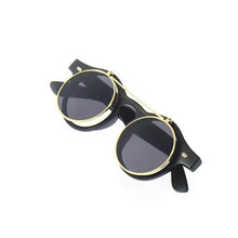 Load image into Gallery viewer, Classic Steampunk Goth Glasses Goggles Round Flip Up Sunglasses Retro Vintage Accessories Trend Round Eyeglass Trend