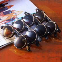 Load image into Gallery viewer, Classic Steampunk Goth Glasses Goggles Round Flip Up Sunglasses Retro Vintage Accessories Trend Round Eyeglass Trend