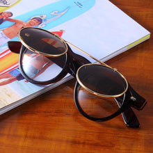 Load image into Gallery viewer, Classic Steampunk Goth Glasses Goggles Round Flip Up Sunglasses Retro Vintage Accessories Trend Round Eyeglass Trend