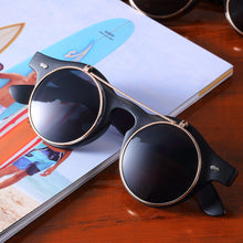 Load image into Gallery viewer, Classic Steampunk Goth Glasses Goggles Round Flip Up Sunglasses Retro Vintage Accessories Trend Round Eyeglass Trend