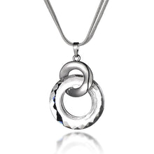Load image into Gallery viewer, New Clear Crystal Circles Pendant Necklace Gold Chains Elegant Round Pendant Sweater Long Necklace Fashion Jewelry Party Gifts