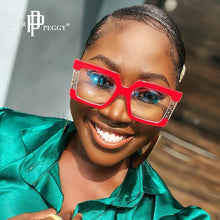 Load image into Gallery viewer, Clear Spring Leg Square Glasses Women Oversized Transparent Optical Glasses Frames Female Vintage Eyewear TR90