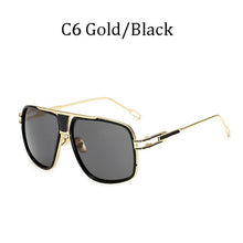 Load image into Gallery viewer, Couple Flat Top  Driving Sunglasses Men 18K Gold Big Frame Square Women Sunglasses Shades Brad Pitt Men Sun Glasses