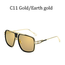 Load image into Gallery viewer, Couple Flat Top  Driving Sunglasses Men 18K Gold Big Frame Square Women Sunglasses Shades Brad Pitt Men Sun Glasses