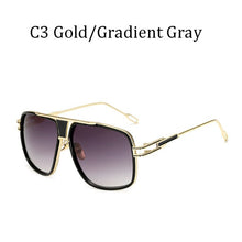 Load image into Gallery viewer, Couple Flat Top  Driving Sunglasses Men 18K Gold Big Frame Square Women Sunglasses Shades Brad Pitt Men Sun Glasses