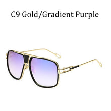 Load image into Gallery viewer, Couple Flat Top  Driving Sunglasses Men 18K Gold Big Frame Square Women Sunglasses Shades Brad Pitt Men Sun Glasses