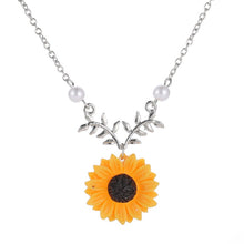 Carica l&#39;immagine nel visualizzatore di Gallery, Nuovo regalo di nascita di gioielli con collana di clavicola da donna con pendente a forma di ramo di foglia di girasole carino 