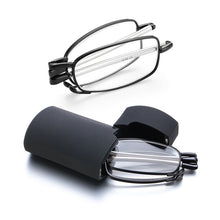 Load image into Gallery viewer, Design Men Women Reading Glasses Small Foldable Glasses Novelty Frame Black Metal Glasses With Portable Original Box