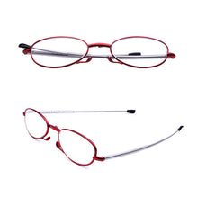 Load image into Gallery viewer, Design Men Women Reading Glasses Small Foldable Glasses Novelty Frame Black Metal Glasses With Portable Original Box