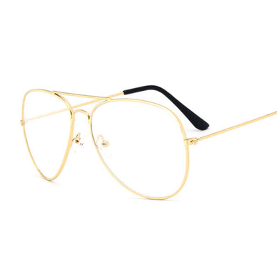 Design Female Transparent Frame Eyeglasses Avition Spectacle Clear Lens Vintage Pliot Sun Glasses for Women Frame
