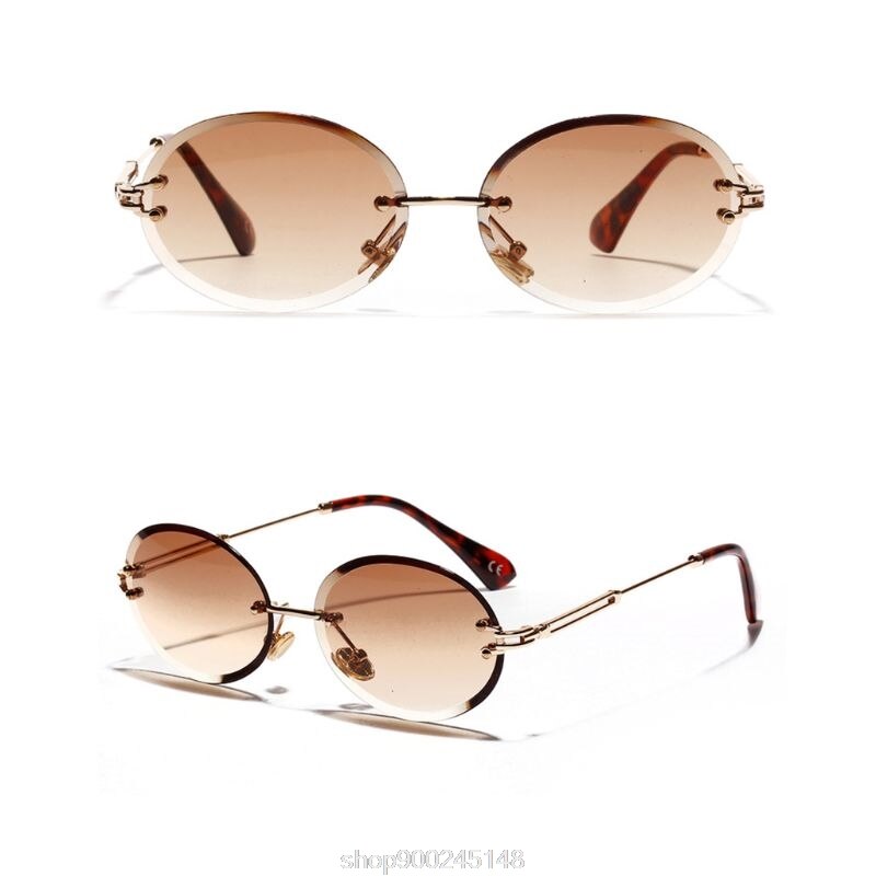 Design Rimless Sunglasses  Trend Unisex Protection Eyewear Outdoor Driving No Frame Metal Legs Oval N17 20