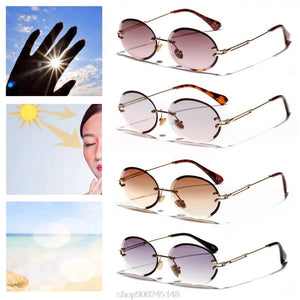 Design Rimless Sunglasses  Trend Unisex Protection Eyewear Outdoor Driving No Frame Metal Legs Oval N17 20