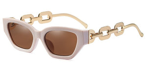 Designer Chain Ladies Cat Eye Sunglasses Trends  Brand Small Frame Sun Glasses Women  Metal Glasses UV400