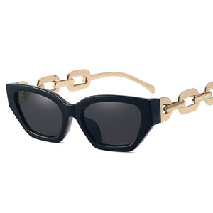 Designer Chain Ladies Cat Eye Sunglasses Trends  Brand Small Frame Sun Glasses Women  Metal Glasses UV400