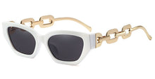 Carica l&#39;immagine nel visualizzatore di Gallery, Designer Chain Ladies Cat Eye Sunglasses Trends  Brand Small Frame Sun Glasses Women  Metal Glasses UV400