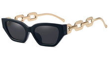 Carica l&#39;immagine nel visualizzatore di Gallery, Designer Chain Ladies Cat Eye Sunglasses Trends  Brand Small Frame Sun Glasses Women  Metal Glasses UV400