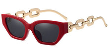 Carica l&#39;immagine nel visualizzatore di Gallery, Designer Chain Ladies Cat Eye Sunglasses Trends  Brand Small Frame Sun Glasses Women  Metal Glasses UV400