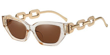 Carica l&#39;immagine nel visualizzatore di Gallery, Designer Chain Ladies Cat Eye Sunglasses Trends  Brand Small Frame Sun Glasses Women  Metal Glasses UV400
