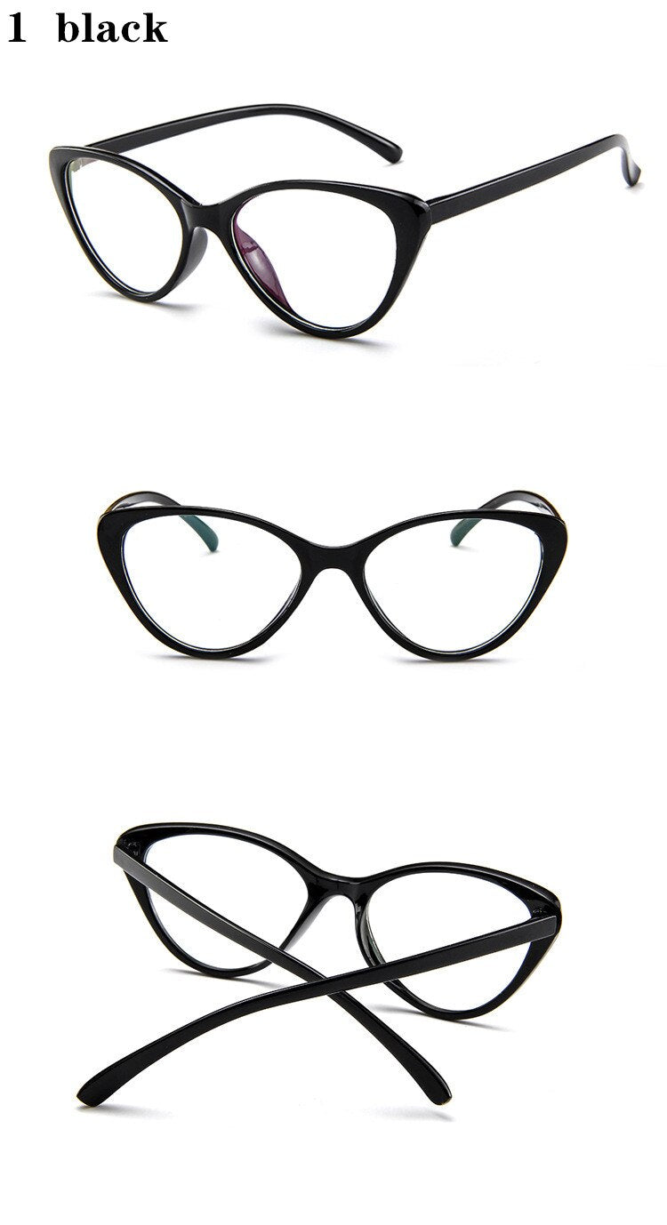 Designer Woman Glasses Optical Frames cat's eye Glasses Frame Clear lens Eyeware Black Silver Gold Eye Glass
