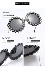 Load image into Gallery viewer, Diamond Round Sunglasses Women Brand Designer Green Black Pink Frame Sun Glasses Metal Flower Girl Gift UV400