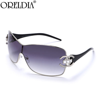 Diamond Sunglasses 2023 Women Men Sun Glasses Metal Large Frame Eyewear Female One-piece Rhinestone Eyeglasses UV400