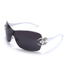 Load image into Gallery viewer, Diamond Sunglasses 2023 Women Men Sun Glasses Metal Large Frame Eyewear Female One-piece Rhinestone Eyeglasses UV400