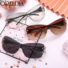 Load image into Gallery viewer, Diamond Sunglasses 2023 Women Men Sun Glasses Metal Large Frame Eyewear Female One-piece Rhinestone Eyeglasses UV400