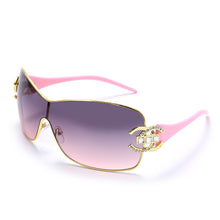 Load image into Gallery viewer, Diamond Sunglasses 2023 Women Men Sun Glasses Metal Large Frame Eyewear Female One-piece Rhinestone Eyeglasses UV400