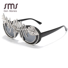 Load image into Gallery viewer, Diamond Sunglasses Women Vintage Oculos Oversize Punk Sunglasses Crystal Oval Glasses Espejos  Designer Women Eyewear