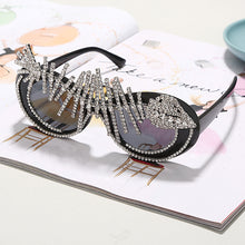 Load image into Gallery viewer, Diamond Sunglasses Women Vintage Oculos Oversize Punk Sunglasses Crystal Oval Glasses Espejos  Designer Women Eyewear