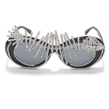 Load image into Gallery viewer, Diamond Sunglasses Women Vintage Oculos Oversize Punk Sunglasses Crystal Oval Glasses Espejos  Designer Women Eyewear
