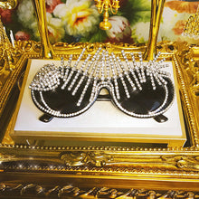 Load image into Gallery viewer, Diamond Sunglasses Women Vintage Oculos Oversize Punk Sunglasses Crystal Oval Glasses Espejos  Designer Women Eyewear
