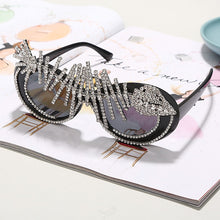 Load image into Gallery viewer, Diamond Sunglasses Women Vintage Oculos Oversize Punk Sunglasses Crystal Oval Glasses Espejos  Designer Women Eyewear