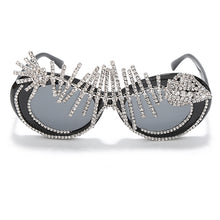 Load image into Gallery viewer, Diamond Sunglasses Women Vintage Oculos Oversize Punk Sunglasses Crystal Oval Glasses Espejos  Designer Women Eyewear
