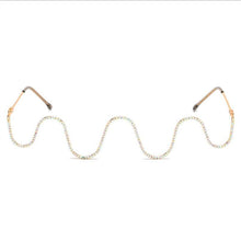 Load image into Gallery viewer, Diamond-studded Ladies Glasses ,Women Trend Metal Lensless Glass Wave Personality S-shaped Decorative Frames D2056