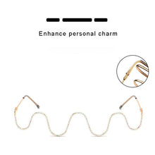 Load image into Gallery viewer, Diamond-studded Ladies Glasses ,Women Trend Metal Lensless Glass Wave Personality S-shaped Decorative Frames D2056
