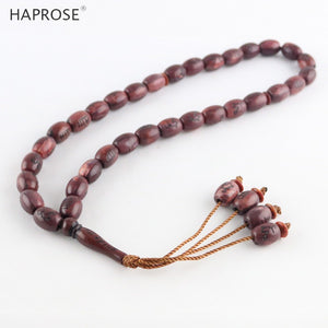 New Ellipse Copal Green Beads Bracelet 33 Beads tasbih Muslim Ala Beads Rosary Brown Oval 10x13mm tasbin Holid Gifts