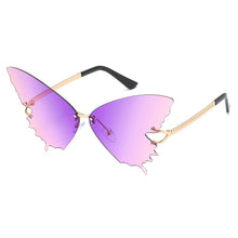 Carica l&#39;immagine nel visualizzatore di Gallery, European And American Rimless Butterfly Sunglasses Men Women Gradient Color Personality Wild Street Shooting Travel