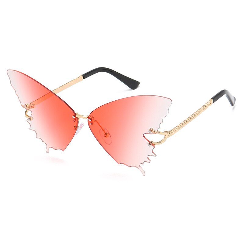 European And American Rimless Butterfly Sunglasses Men Women Gradient Color Personality Wild Street Shooting Travel