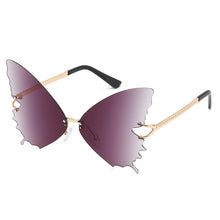 Carica l&#39;immagine nel visualizzatore di Gallery, European And American Rimless Butterfly Sunglasses Men Women Gradient Color Personality Wild Street Shooting Travel