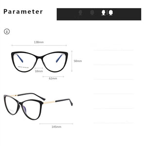 European And American Glasses Frame Female Cat Eye Anti-Blue Light Myopia Prescription TR Glasses Frame  TR7001