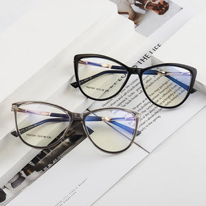 European And American Glasses Frame Female Cat Eye Anti-Blue Light Myopia Prescription TR Glasses Frame  TR7001