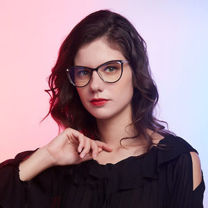 European And American Glasses Frame Female Cat Eye Anti-Blue Light Myopia Prescription TR Glasses Frame  TR7001
