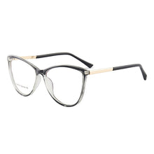 Carica l&#39;immagine nel visualizzatore di Gallery, European And American Glasses Frame Female Cat Eye Anti-Blue Light Myopia Prescription TR Glasses Frame  TR7001