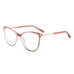 European And American Glasses Frame Female Cat Eye Anti-Blue Light Myopia Prescription TR Glasses Frame  TR7001
