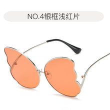 Carica l&#39;immagine nel visualizzatore di Gallery, European and American Sunglasses Metallic Transparent Ocean Slide Sunglasses Feather Sunglasses for Ladies