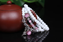 Carica l&#39;immagine nel visualizzatore di Gallery, New Fashion 6mm WhiteTridacna Buddista tibetano Muti-layer Collana di perline di preghiera Zucca mala Bracciale di preghiera per la meditazione 