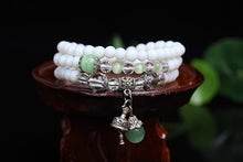 Carica l&#39;immagine nel visualizzatore di Gallery, New Fashion 6mm WhiteTridacna Buddista tibetano Muti-layer Collana di perline di preghiera Zucca mala Bracciale di preghiera per la meditazione 