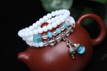 Carica l&#39;immagine nel visualizzatore di Gallery, New Fashion 6mm WhiteTridacna Buddista tibetano Muti-layer Collana di perline di preghiera Zucca mala Bracciale di preghiera per la meditazione 